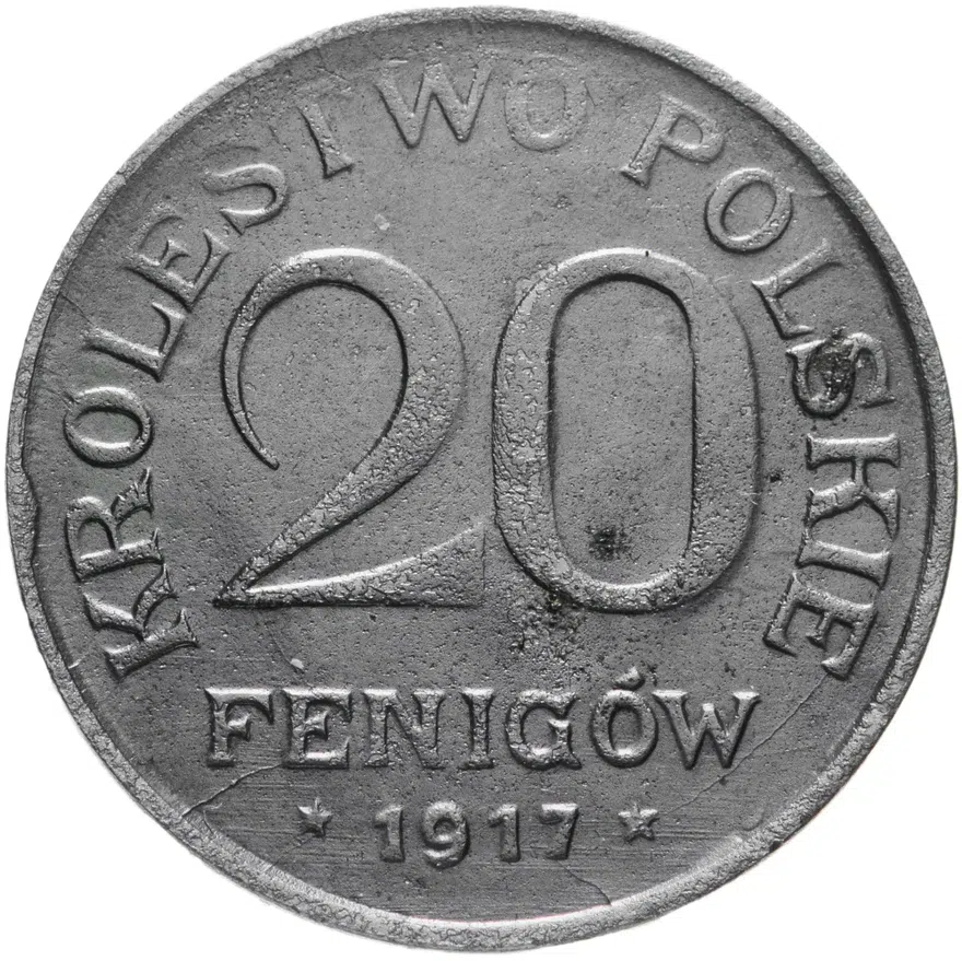Польша 20 фенигов (fenigow) 1917, аверс