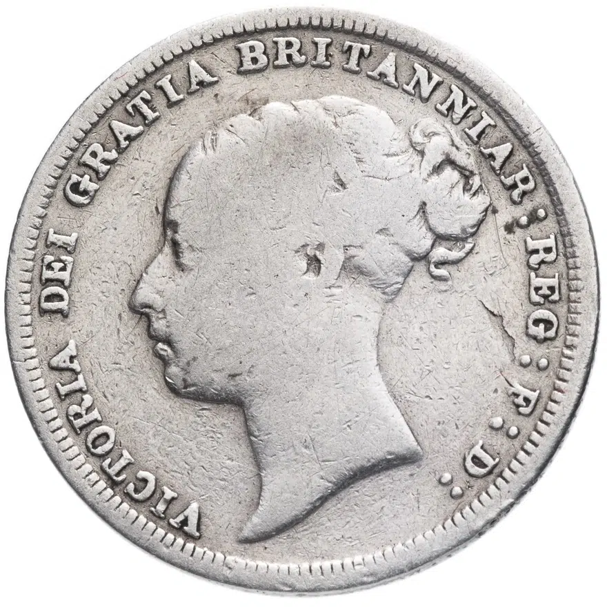 Великобритания 6 пенсов (pence) 1887 Старый портрет без короны