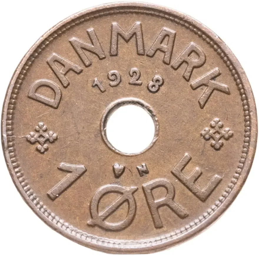 Дания 1 эре (ore) 1928