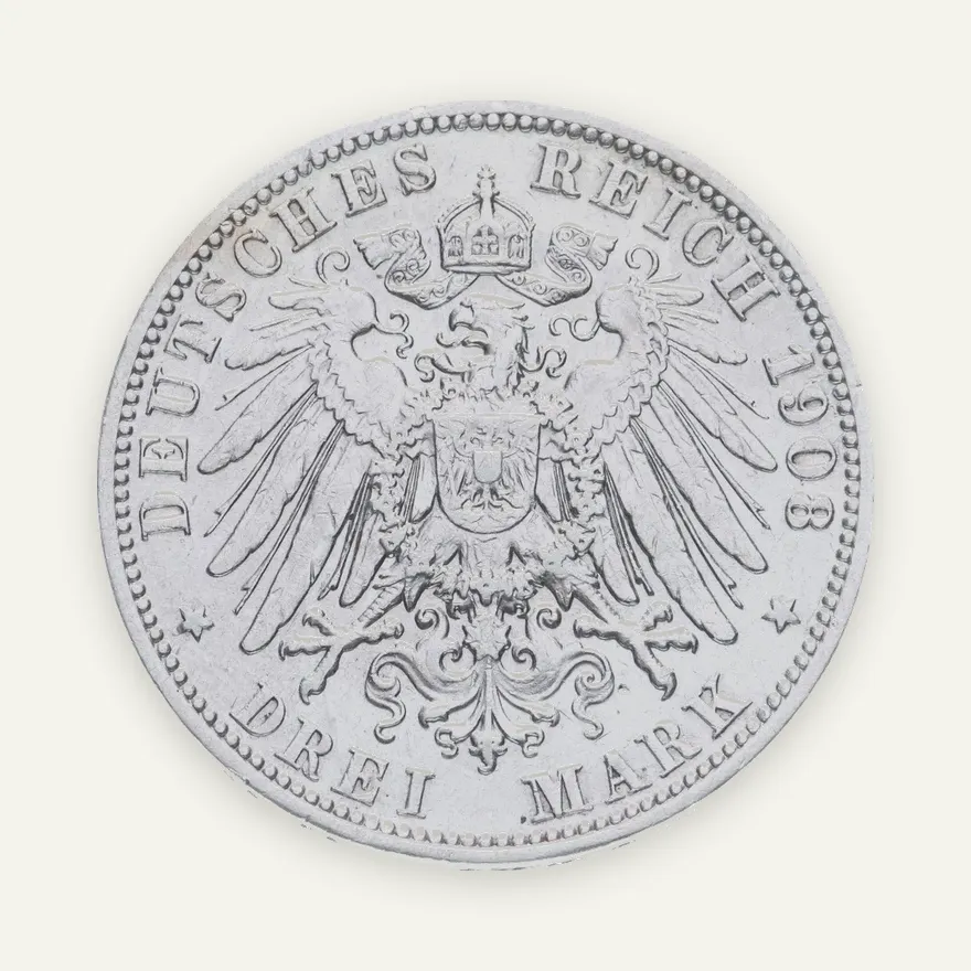 Германия (Империя) 3 марки (mark) 1908 A  Пруссия, реверс