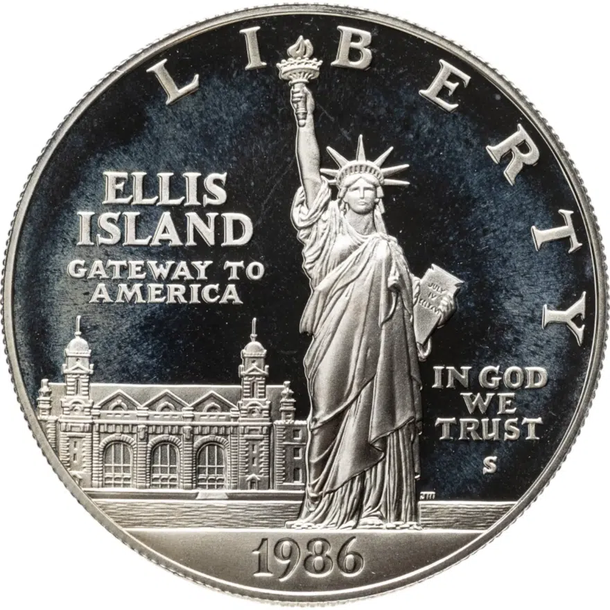 США 1 доллар (dollar) 1986 S Statue of Liberty (100 лет Статуе Свободы) знак монетного двора "S" - Сан-Франциско