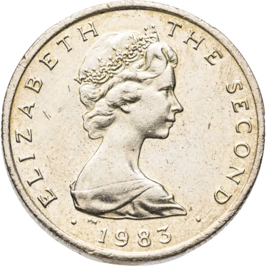 Остров Мэн 1 фунт (pound) 1983 Отметка "AB" на реверсе, реверс