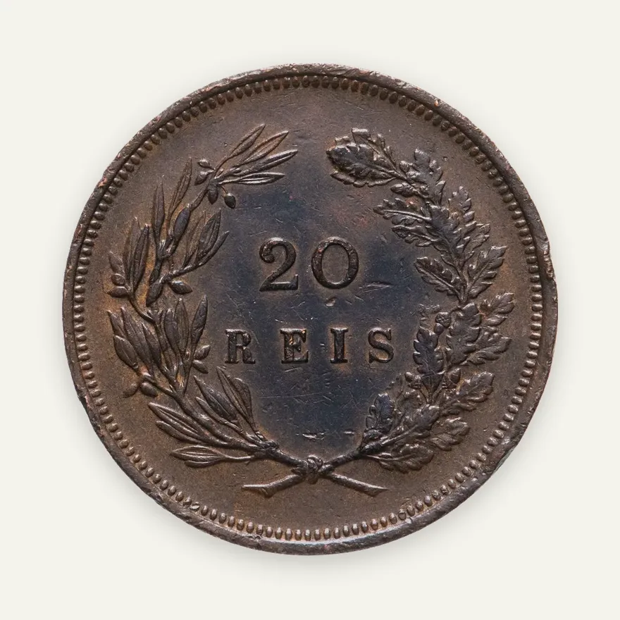 Португалия 20 рейс (reis) 1891, реверс