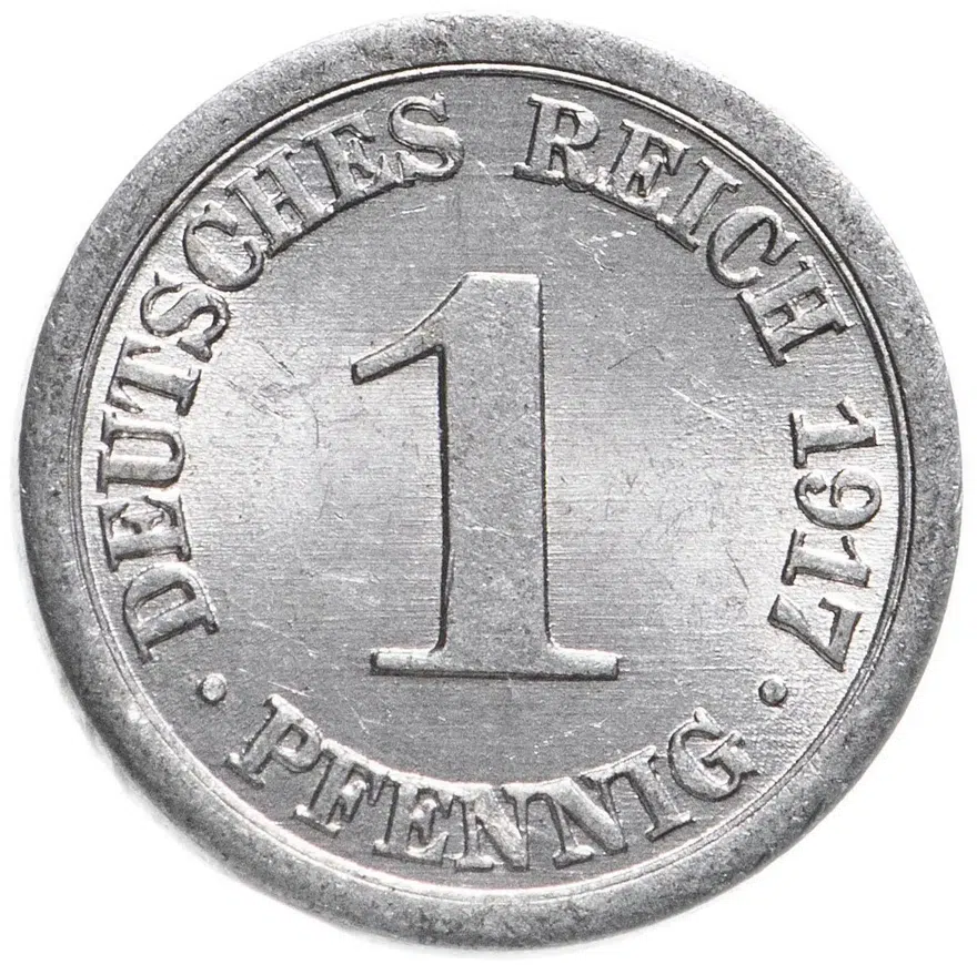 1 пфенниг (pfennig) 1917 A, реверс