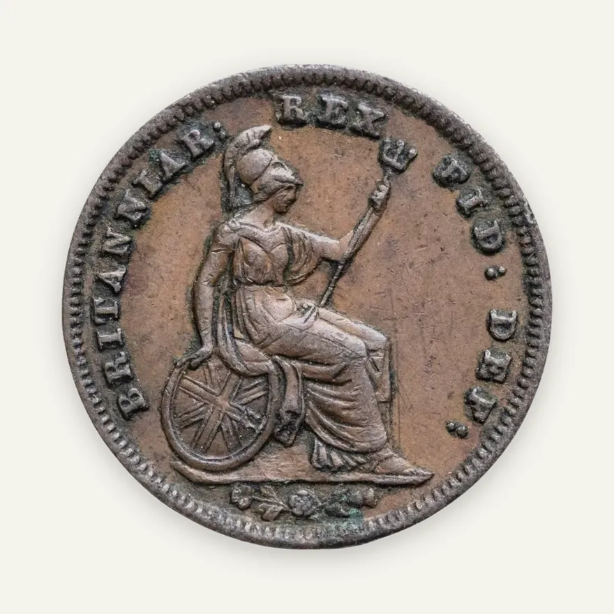 Великобритания 1/3 фартинга 1835, реверс
