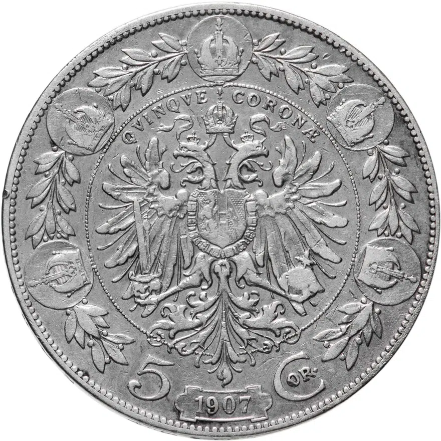 Австрия 5 крон 1907, реверс