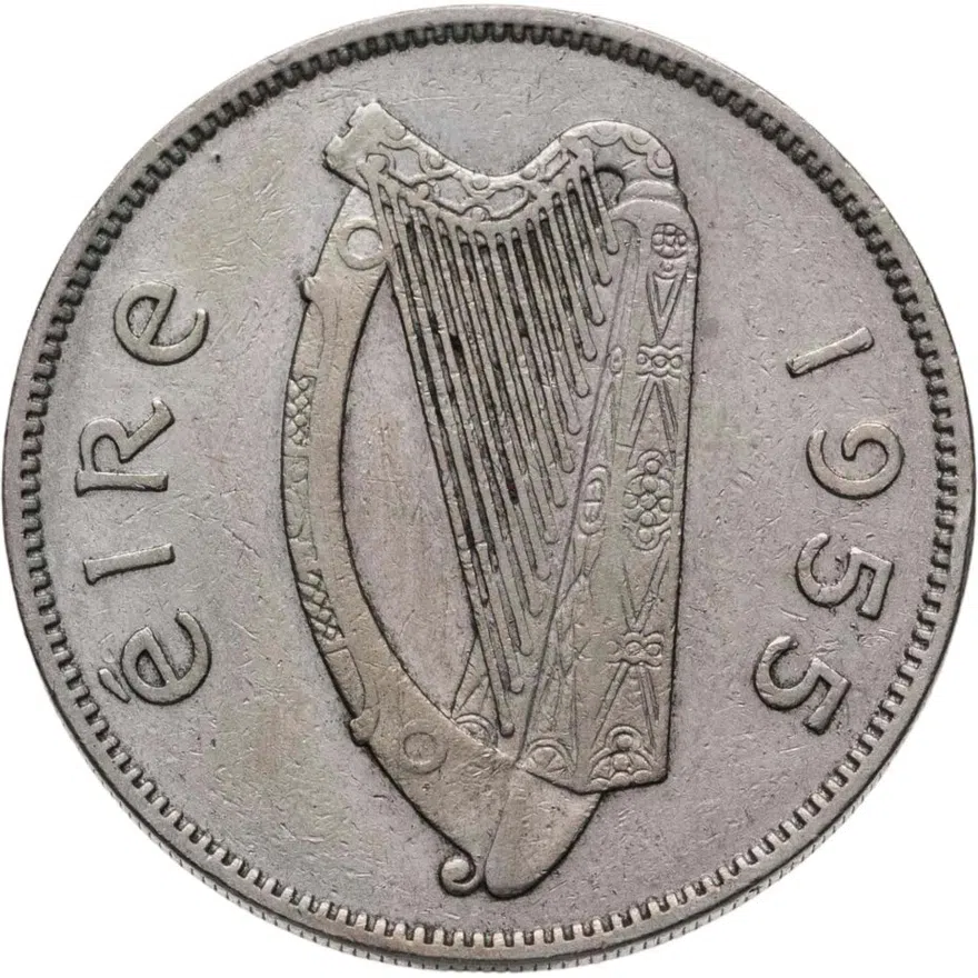 Ирландия 2 шиллинга (флорин, shillings) 1955, реверс