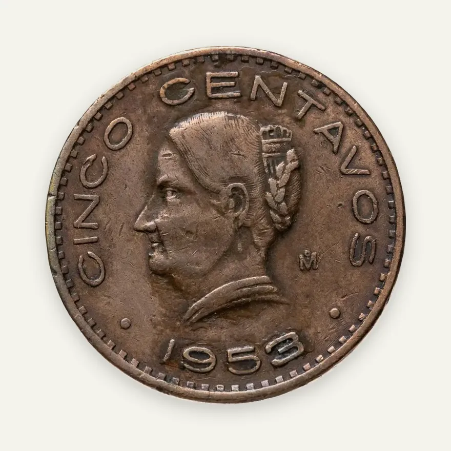 Мексика 5 сентаво (centavos) 1953, аверс