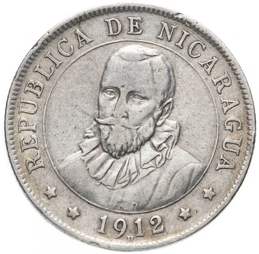 Никарагуа 25 сентаво (centavos) 1912, реверс