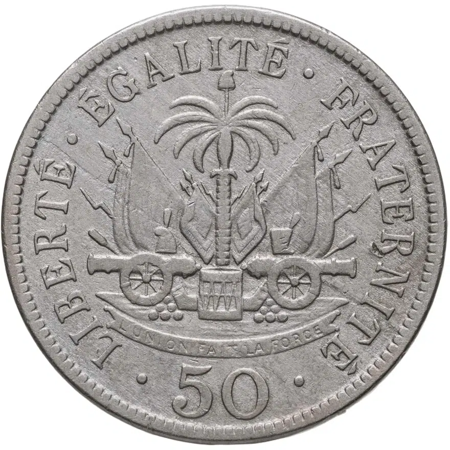 Гаити 50 сантимов (centimes) 1908, реверс
