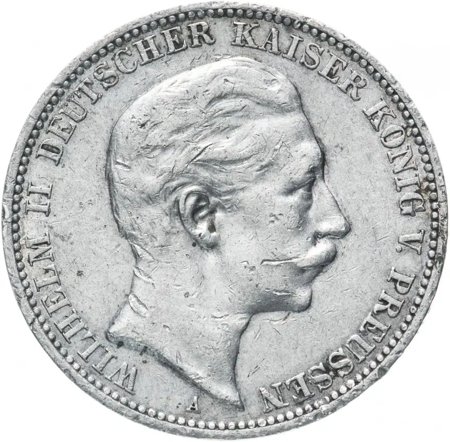 Германия (Империя) 3 марки (mark) 1910, реверс