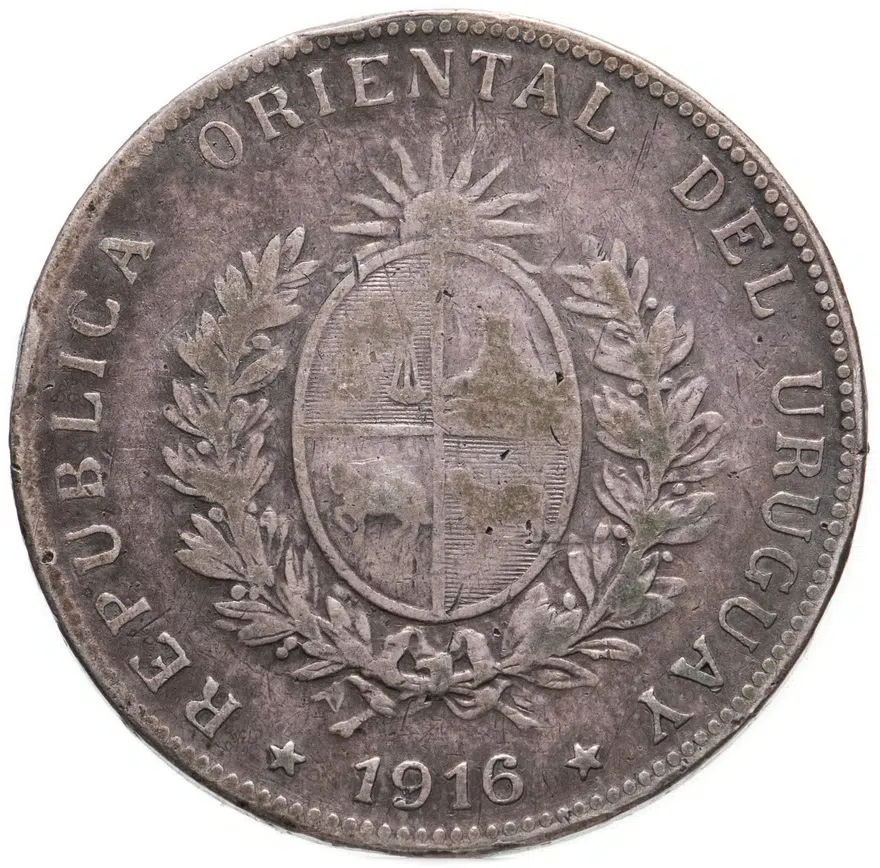 Уругвай 50 сентесимо (centesimos) 1916, реверс