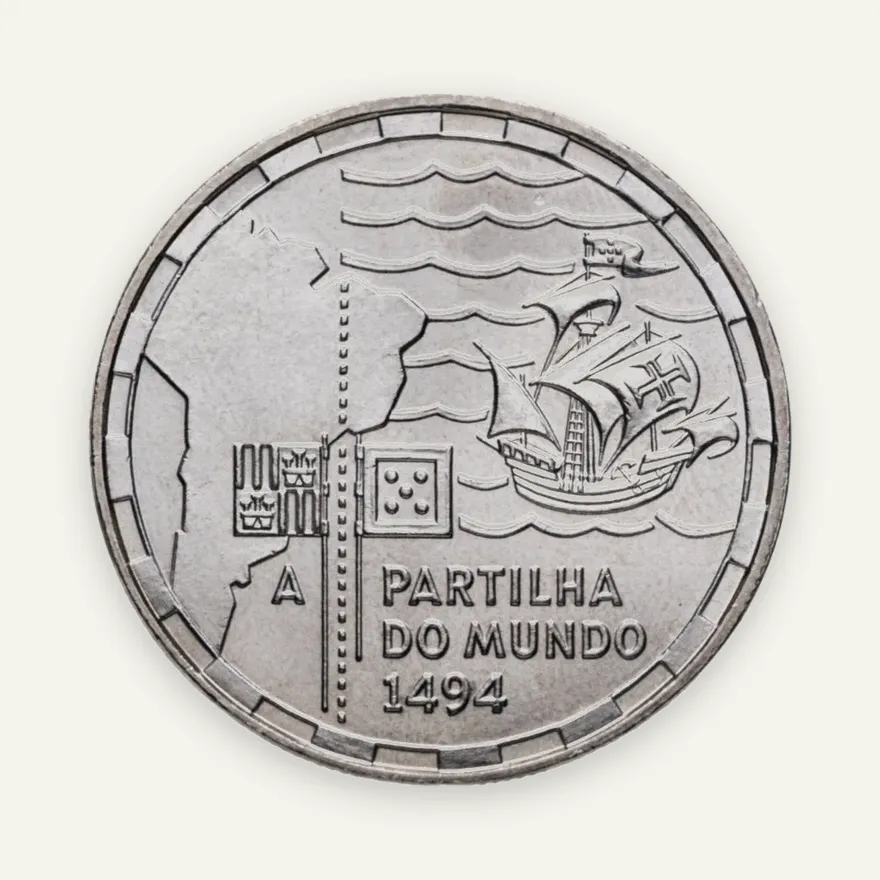 Португалия 200 эскудо (escudos) 1994  500 лет с момента разделения зон влияния между Португалией и Испанией, реверс