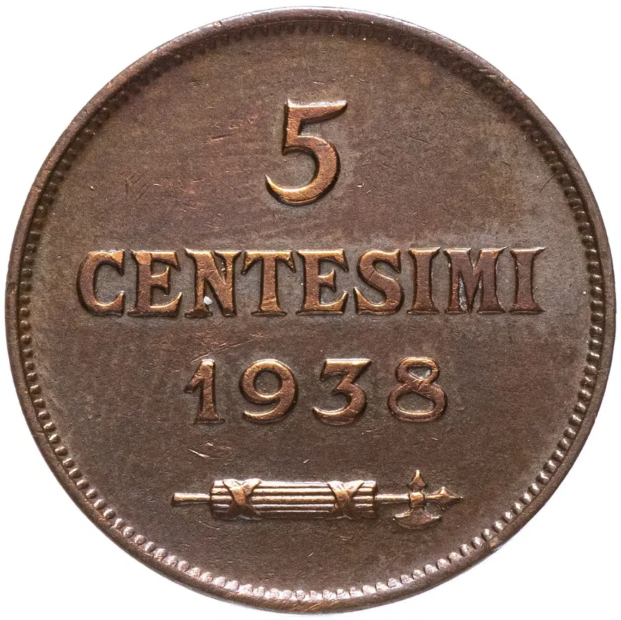 Сан-Марино 5 чентезимо (centesimi) 1938