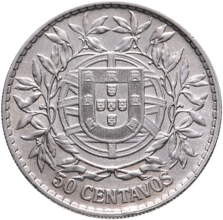 Португалия 50 сентаво 1913, реверс