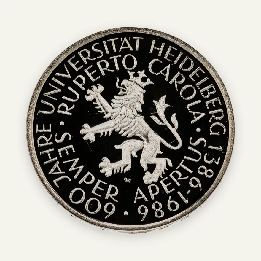 Германия 5 марок (deutsche mark) 1986  600 лет Гейдельбергскому университету, аверс