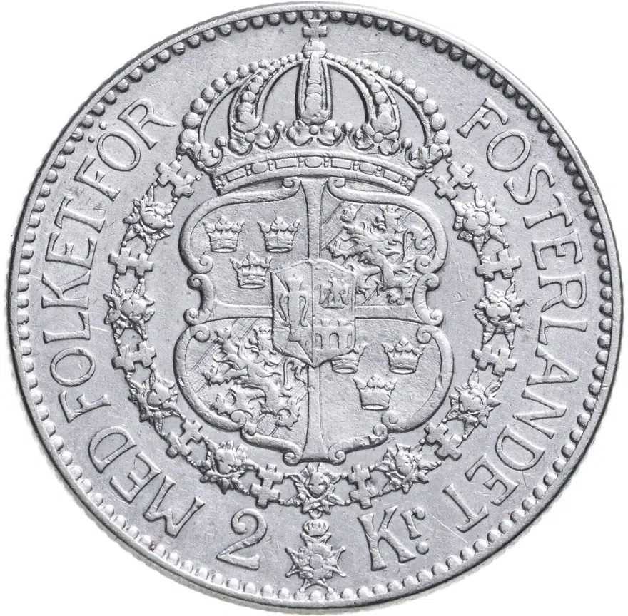 Швеция 2 кроны (kronor) 1929, реверс