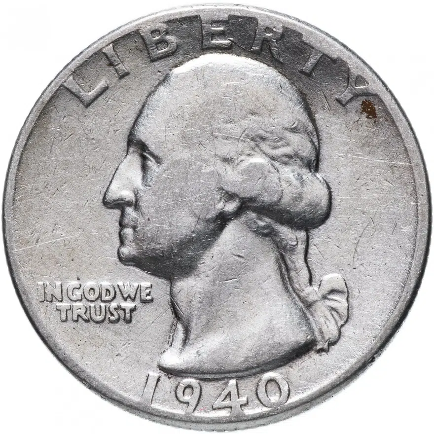 США 25 центов (квотер, 1/4 доллара, quarter dollar) 1940