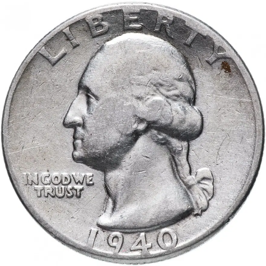 США 25 центов (квотер, 1/4 доллара, quarter dollar) 1940, реверс