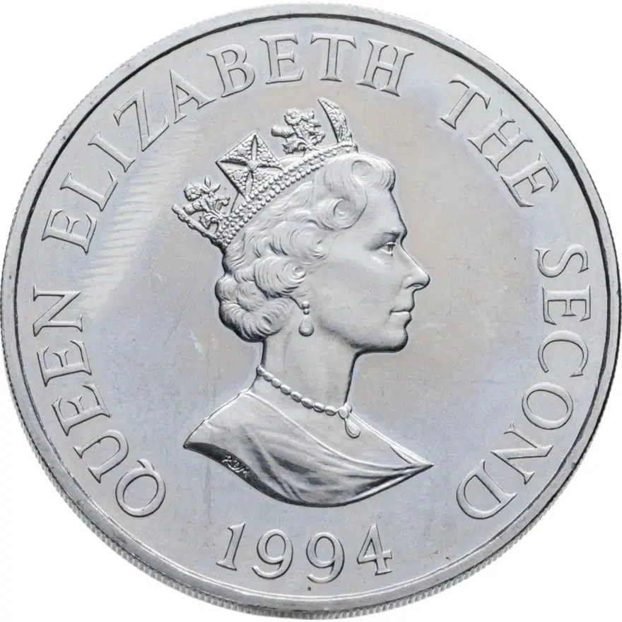 Олдерни 2 фунта (pounds) 1994 "50 лет высадке в Нормандии", реверс