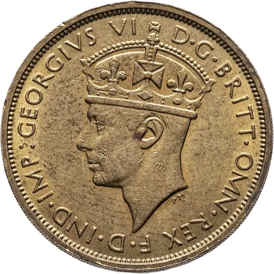 Британская Западная Африка 2 шиллинга (shillings) 1939 KN  знак монетного двора: "KN" - Кингз Нортон Металл, Бирмингем, реверс