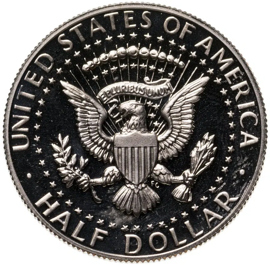 США 50 центов (1/2 доллара, half dollar) 1986 S Kennedy Half Dollar (Кеннеди) знак монетного двора "S" - Сан-Франциско, реверс
