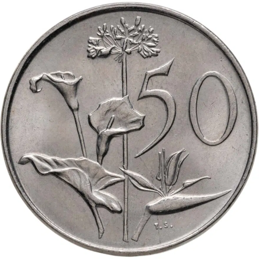 ЮАР 50 центов (cents) 1990  Никель /серый цвет/