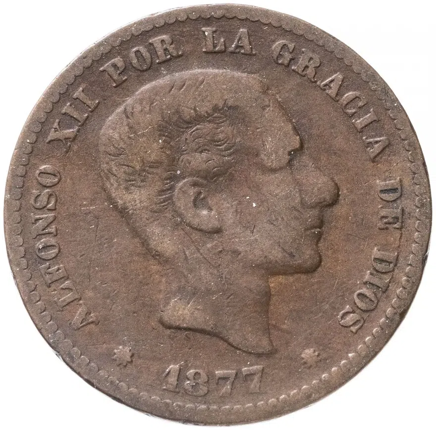 Испания 5 сентимо (centimos) 1877