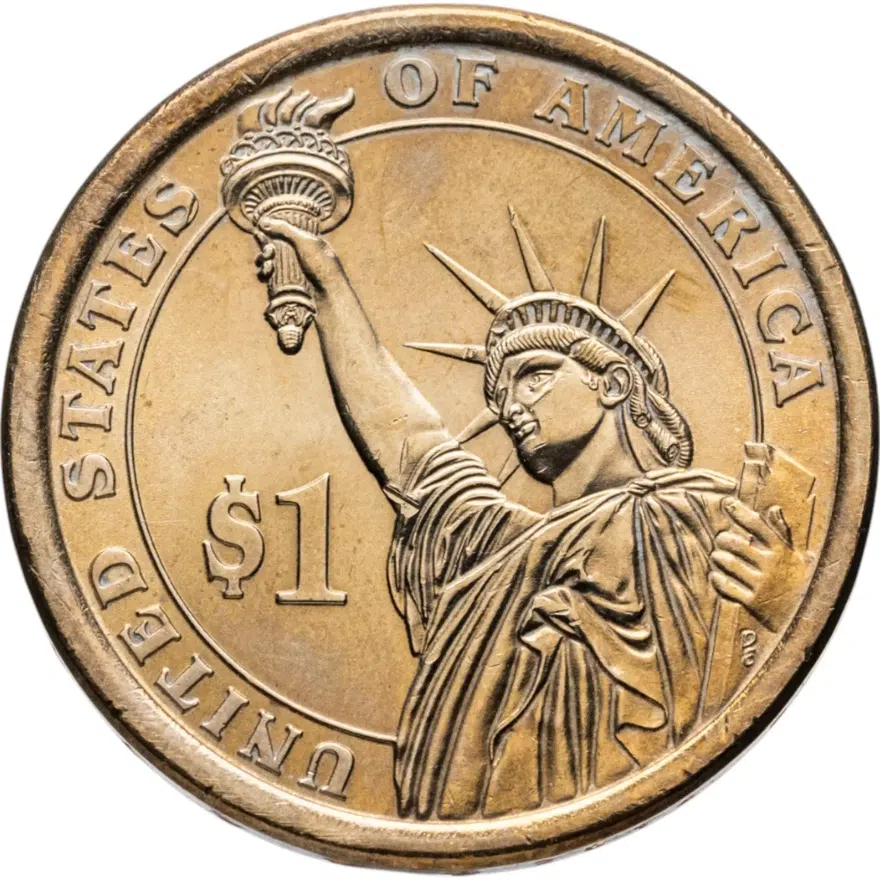 США 1 доллар (dollar) 2014 P Франклин Рузвельт (32-й президент США) знак монетного двора "P" - Филадельфия