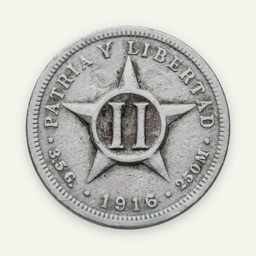Куба 2 сентаво (centavos) 1916, реверс