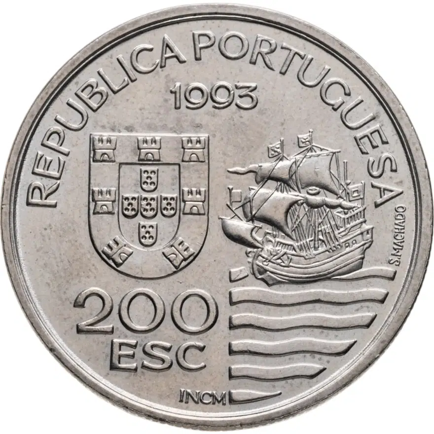 Португалия 200 эскудо (escudos) 1993  Японская миссия в Европе, 1582-1590 - Enviados Daimios Kiushu, реверс