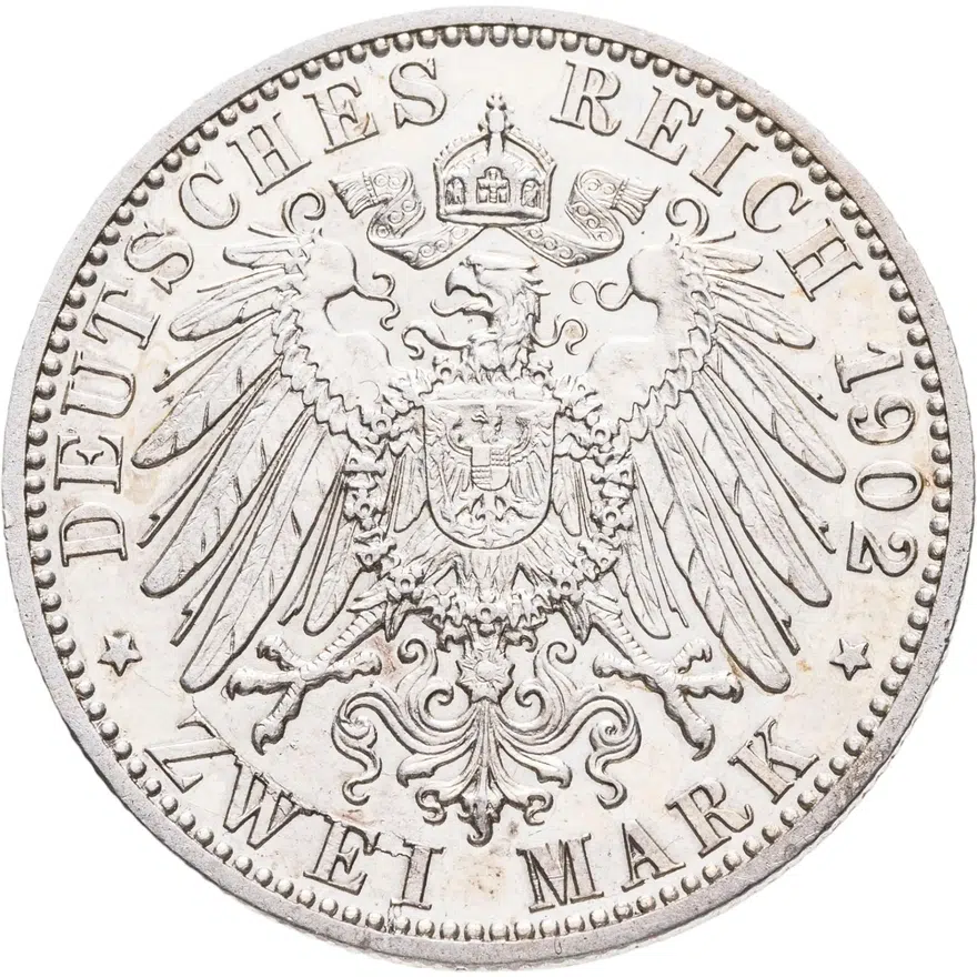 Германия (Империя) 2 марки (mark) 1902  50 лет правлению Фридриха I, реверс