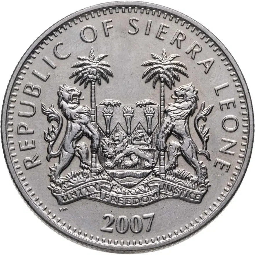 Сьерра-Леоне 1 доллар (dollar) 2007  Животные - Гепард, реверс
