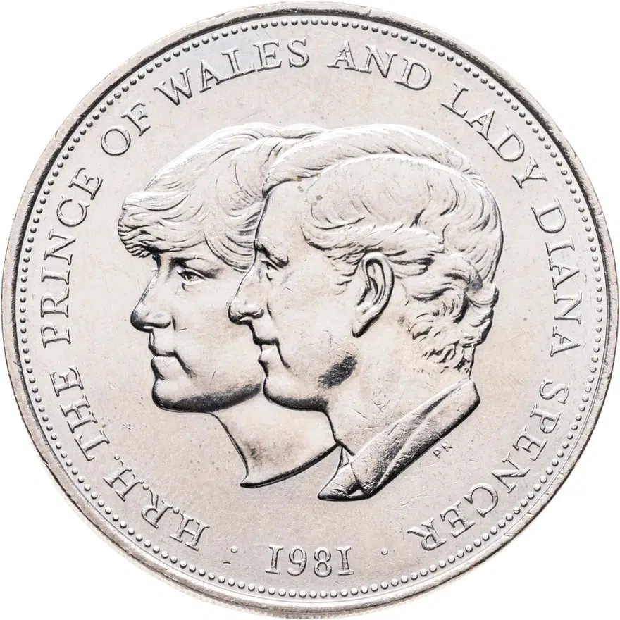 Великобритания 25 пенсов (pence) 1981  Свадьба принца Чарльза и леди Дианы