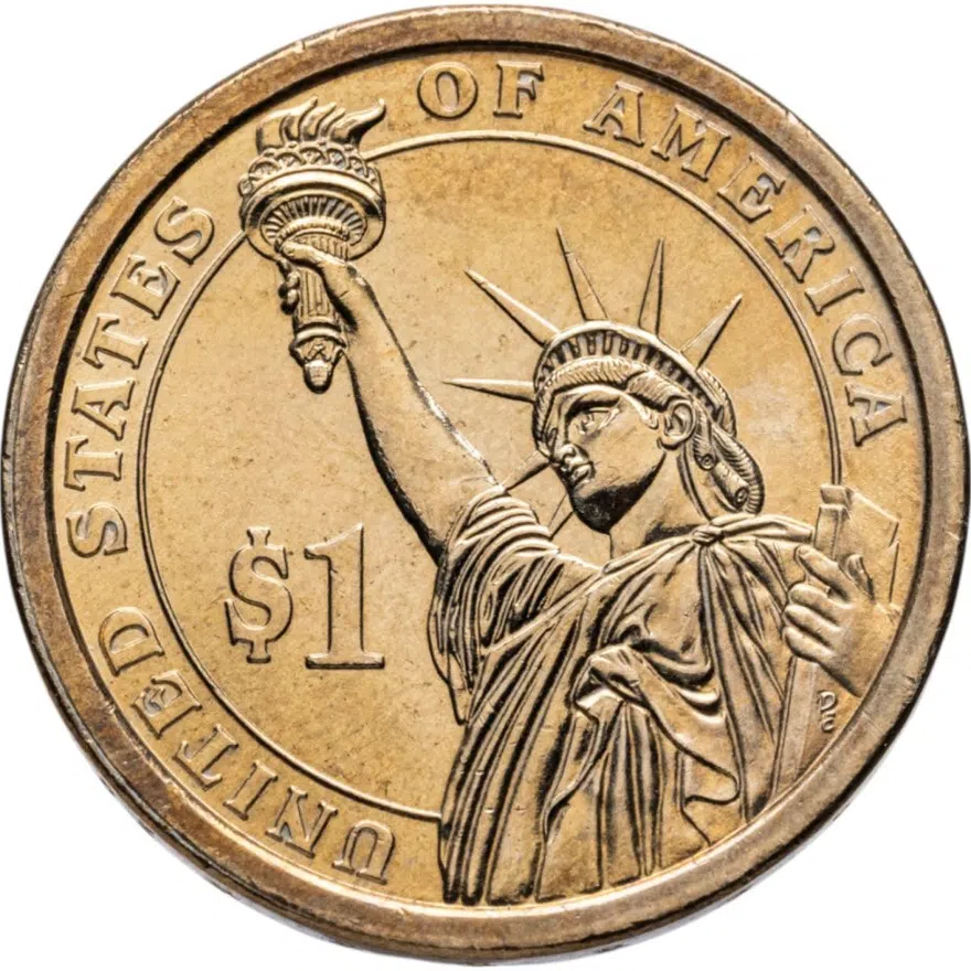 США 1 доллар (dollar) 2012 P Бенджамин Гаррисон (23-й президент США) знак монетного двора "P" - Филадельфия, реверс