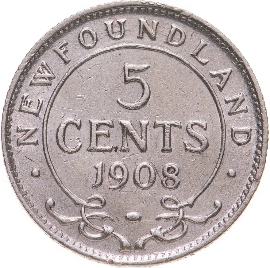 Ньюфаундленд 5 центов (cents) 1908