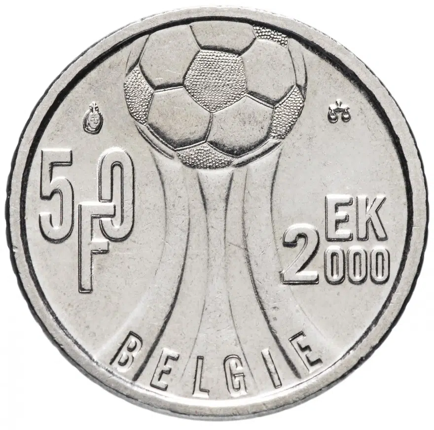 Бельгия 50 франков (francs) 2000 "Чемпионат Европы по футболу", "BELGIE"