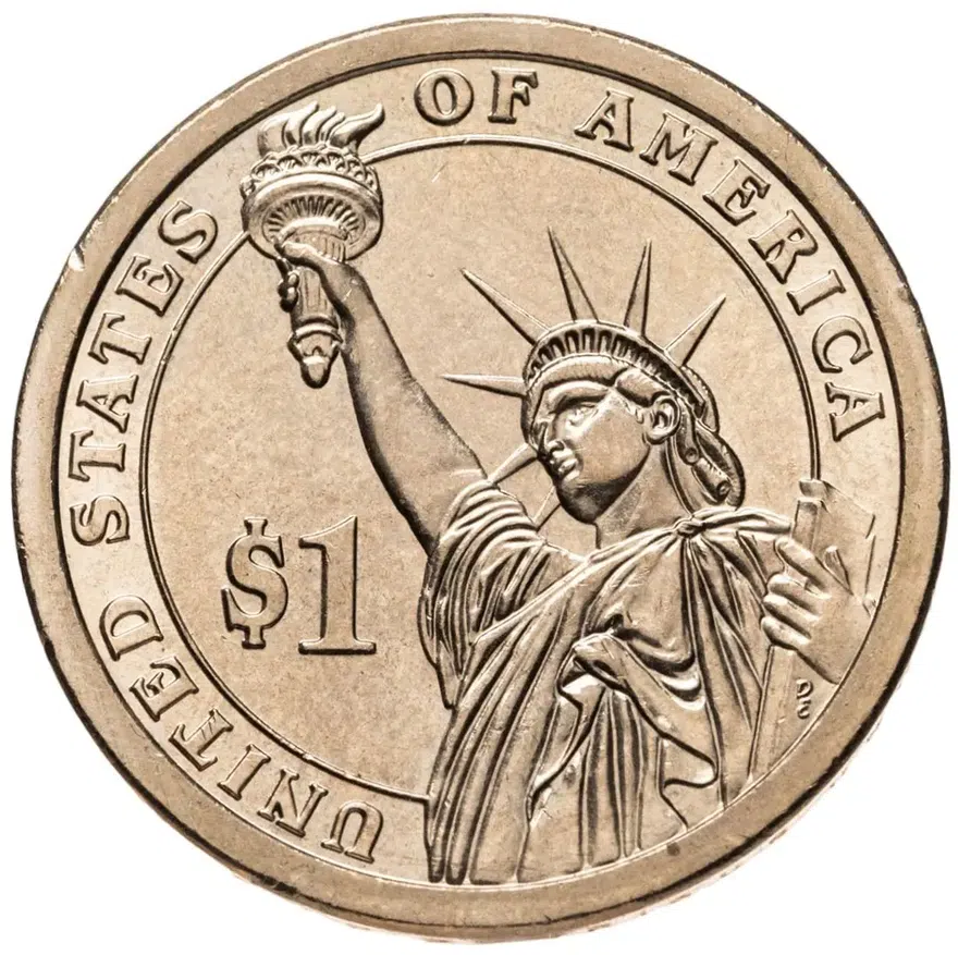 США 1 доллар (dollar) 2011 P Джеймс Гарфилд (20-й президент США) знак монетного двора "P" - Филадельфия, реверс