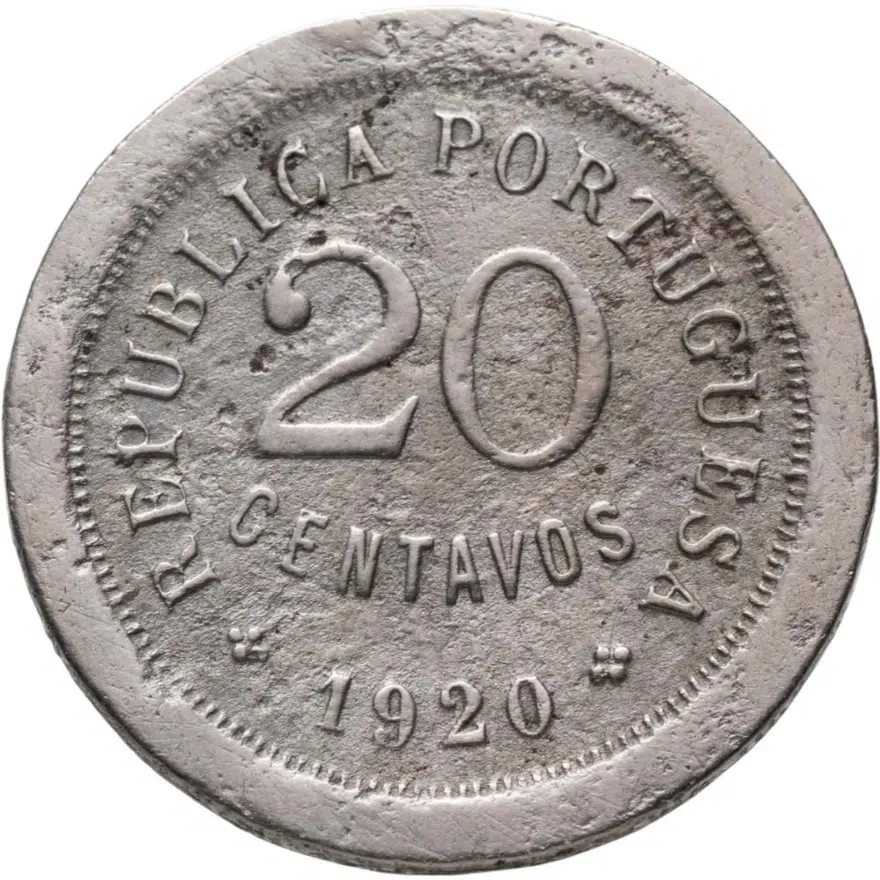 Португалия 20 сентаво (centavos) 1920, реверс