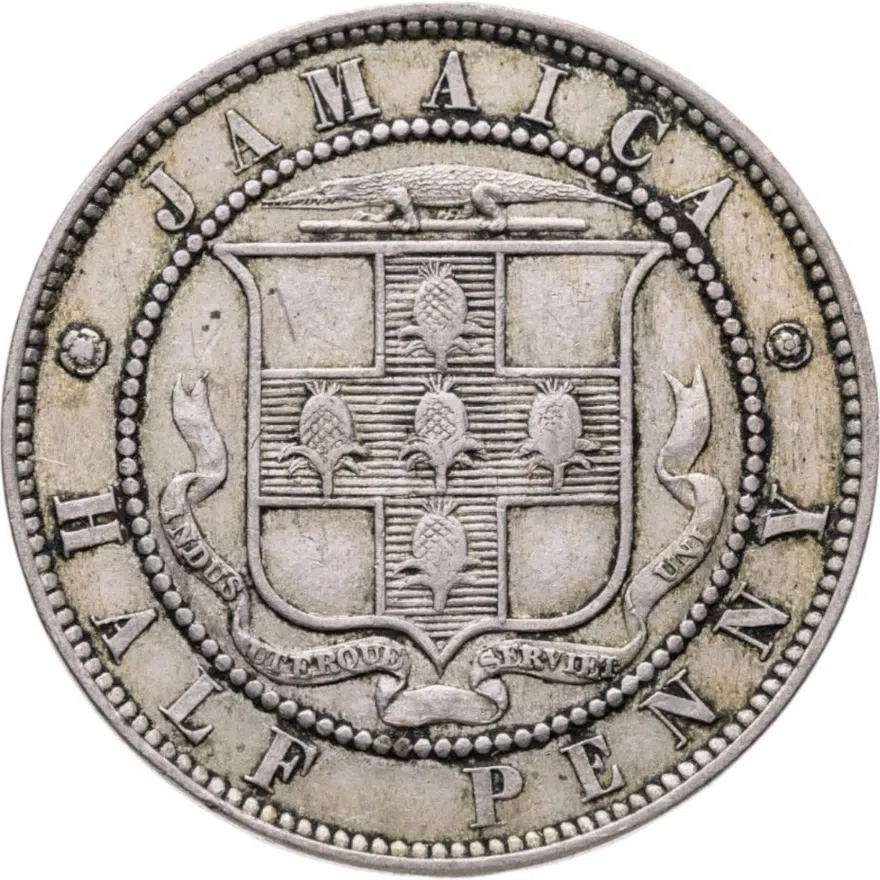 Ямайка 1/2 пенни (penny) 1888, реверс