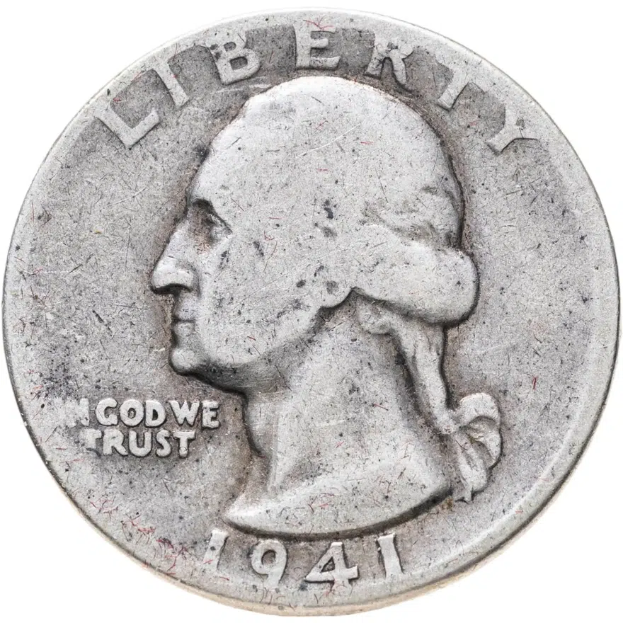 США 25 центов (квотер, 1/4 доллара, quarter dollar) 1941, аверс