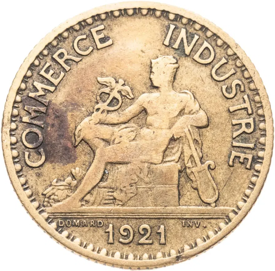 Франция 1 франк (franc) 1921, реверс