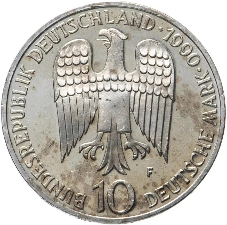 Германия 10 марок (deutsche mark) 1990  800 лет со дня смерти Фридриха I Барбаросса, реверс