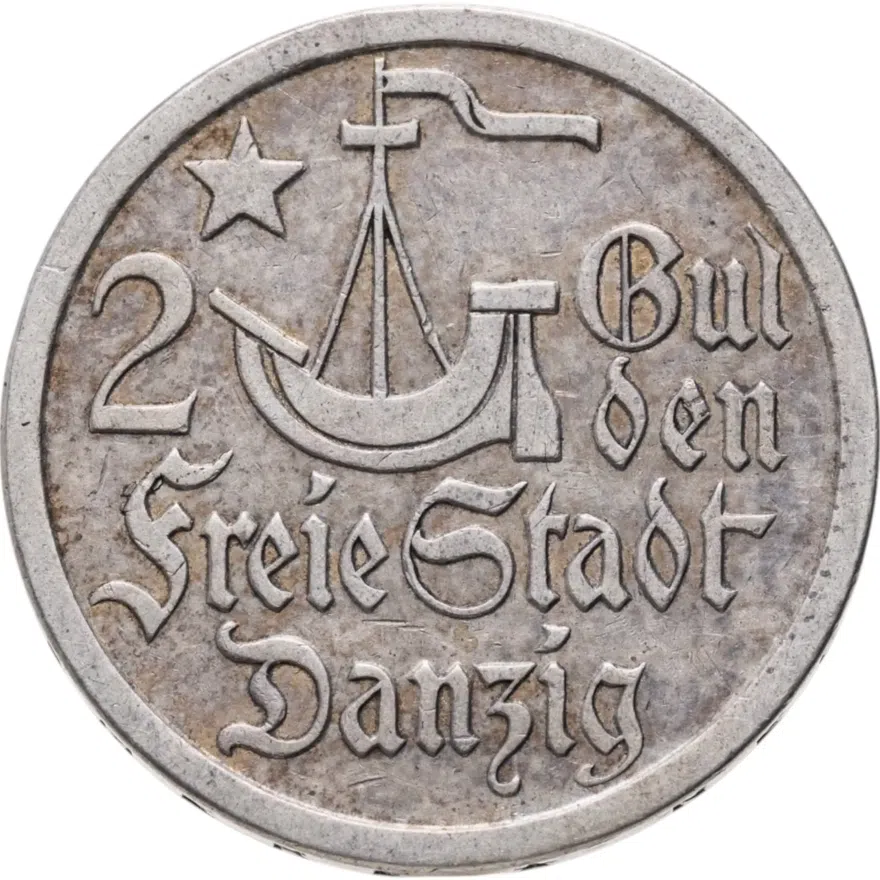 Вольный город Данциг 2 гульдена (gulden) 1923, аверс