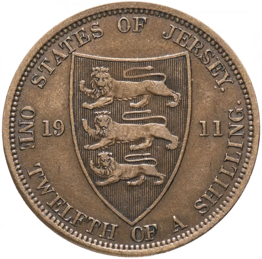 Джерси 1/12 шиллинга (shilling) 1911, реверс