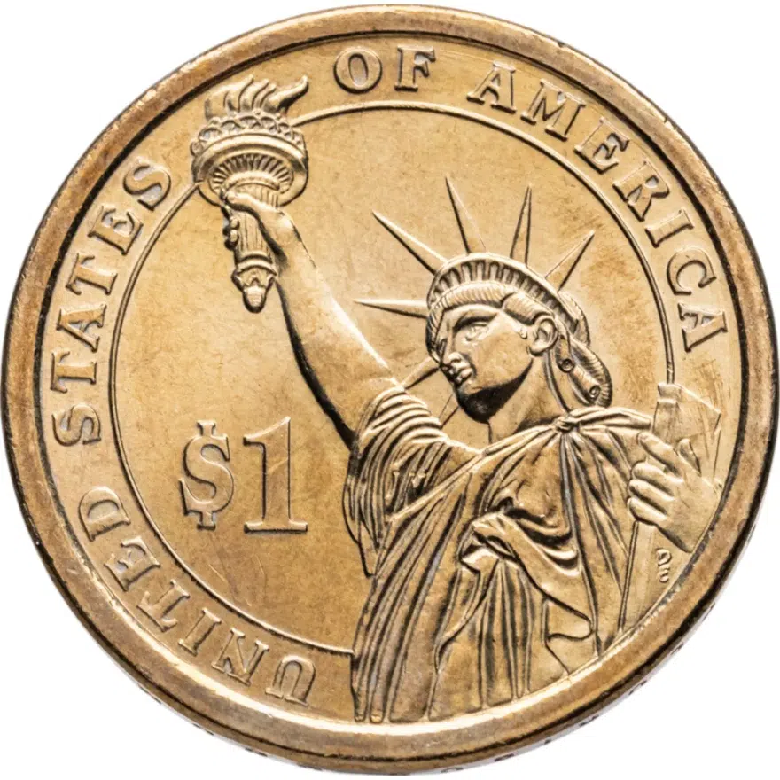 США 1 dollar (доллар) 2008 "Мартин Ван Бюрен (8-й президент США)", знак монетного двора "P" - Филадельфия