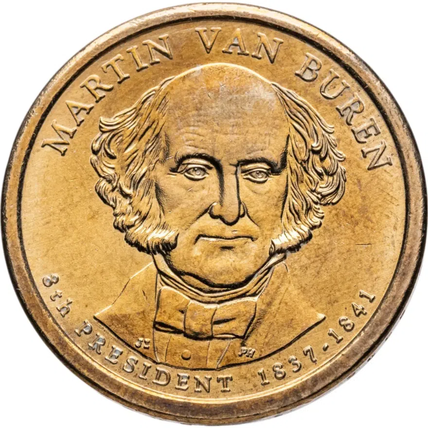 США 1 dollar (доллар) 2008 "Мартин Ван Бюрен (8-й президент США)", знак монетного двора "P" - Филадельфия, реверс