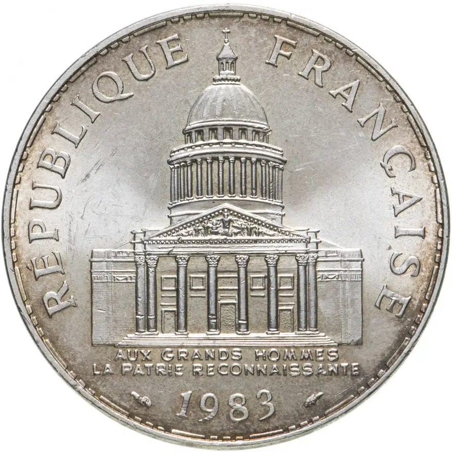 Франция 100 франков (francs) 1983, реверс