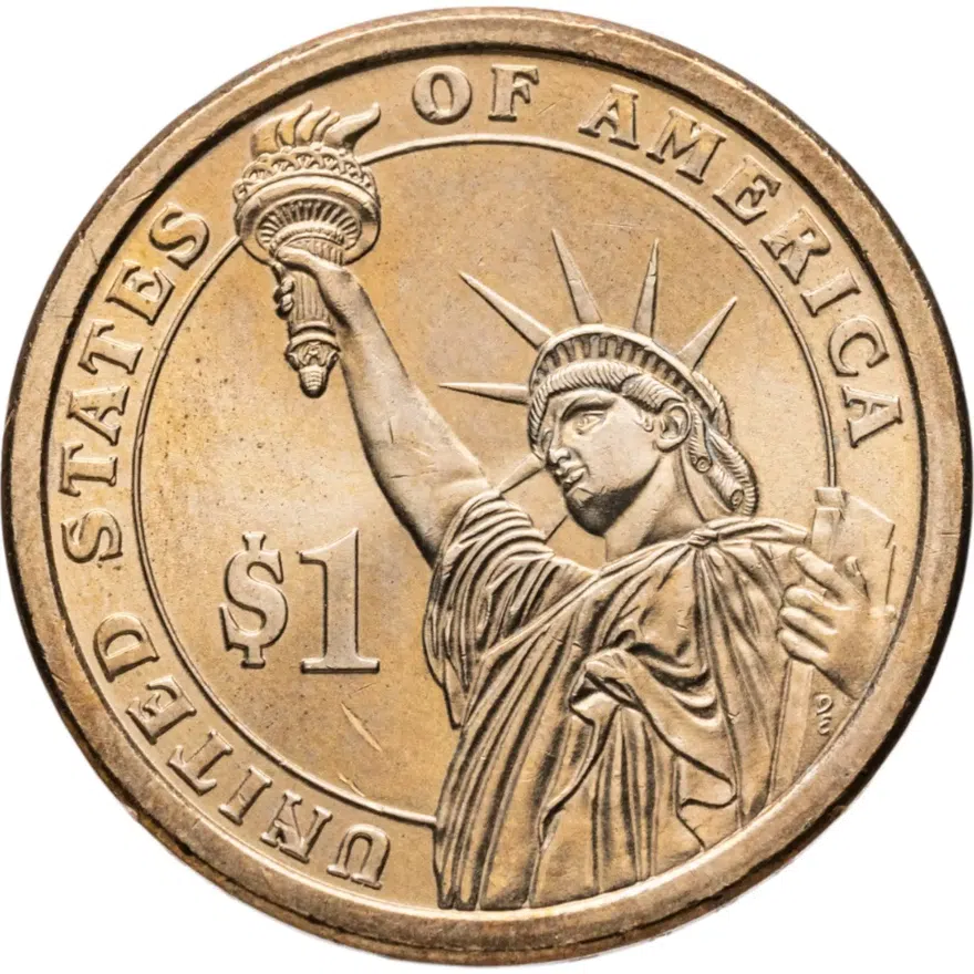 США 1 dollar (доллар) 2007 "Томас Джефферсон (3-й президент США)", знак монетного двора "P" - Филадельфия, реверс