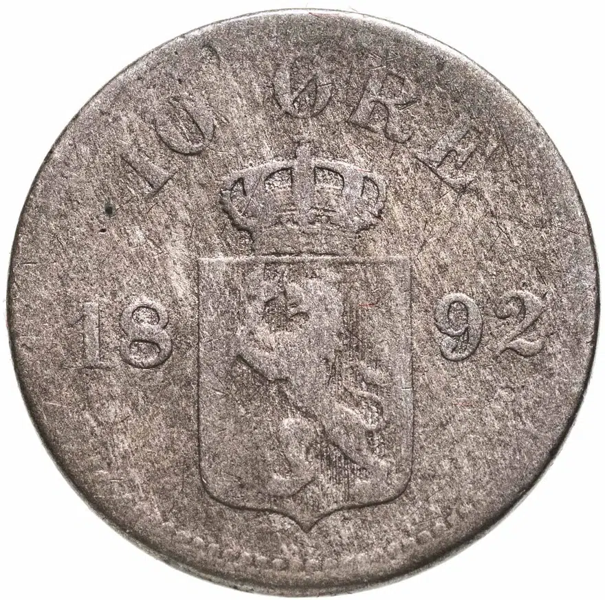 Норвегия 10 эре 1892
